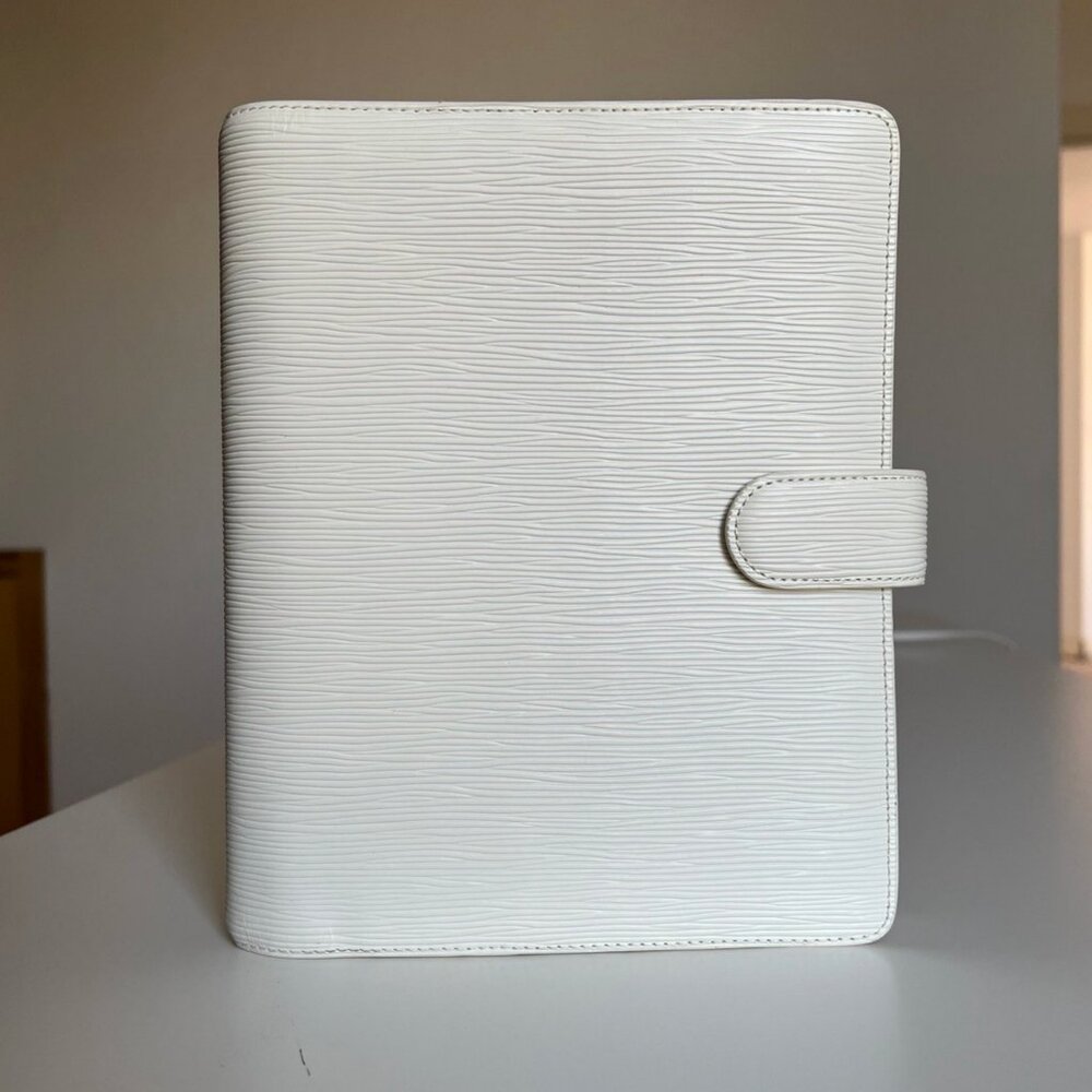 Cloth and Paper A5 agenda rings leather, cloth&paper agenda white cream leather